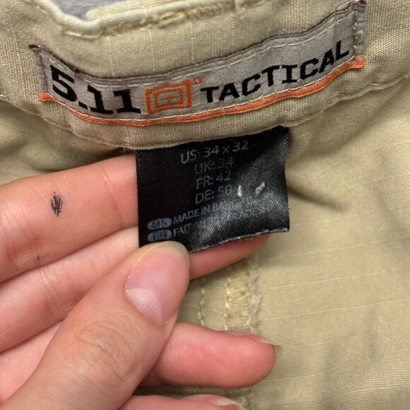 5.11 Tactical Taclite Pro Tan Khaki Mens 32x32 Ripstop Cargo Utility Work Pants - Picture 5 of 16